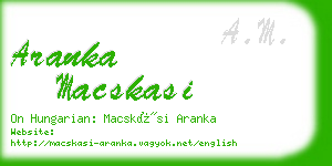 aranka macskasi business card